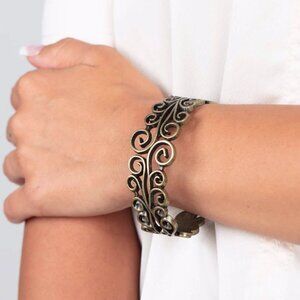 Paparazzi Jewelry Accessories - Dressed To FRILL - Brass Bracelet - Vintage